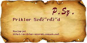 Prikler Szórád névjegykártya
